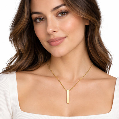 FursX – Złoty łańcuszek z prostokątną zawieszką