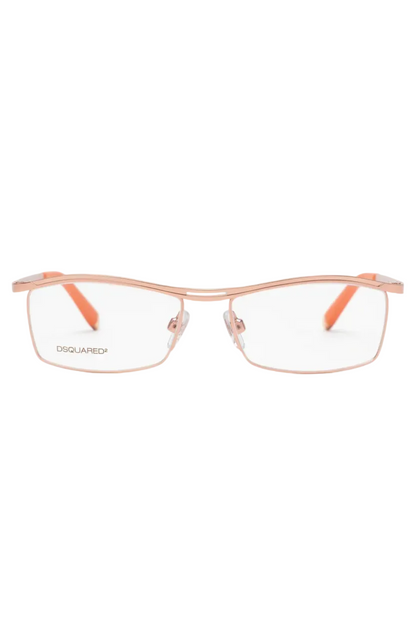 Dsquared² Rose Gold Metal Glasses - Front View